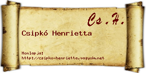 Csipkó Henrietta névjegykártya