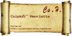 Csipkó Henrietta névjegykártya