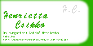 henrietta csipko business card
